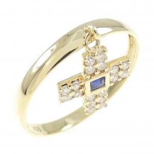 K18YG クロス サファイヤ リング