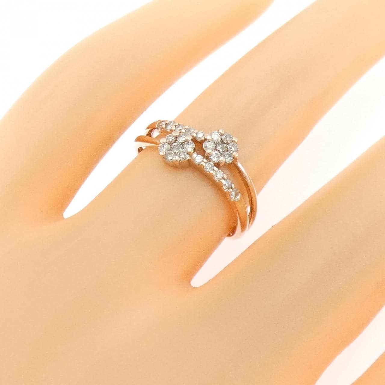 K10PG花朵鑽石戒指0.30CT