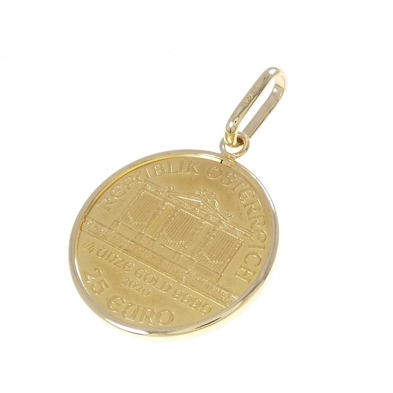 K18YG(枠) コイン ペンダント