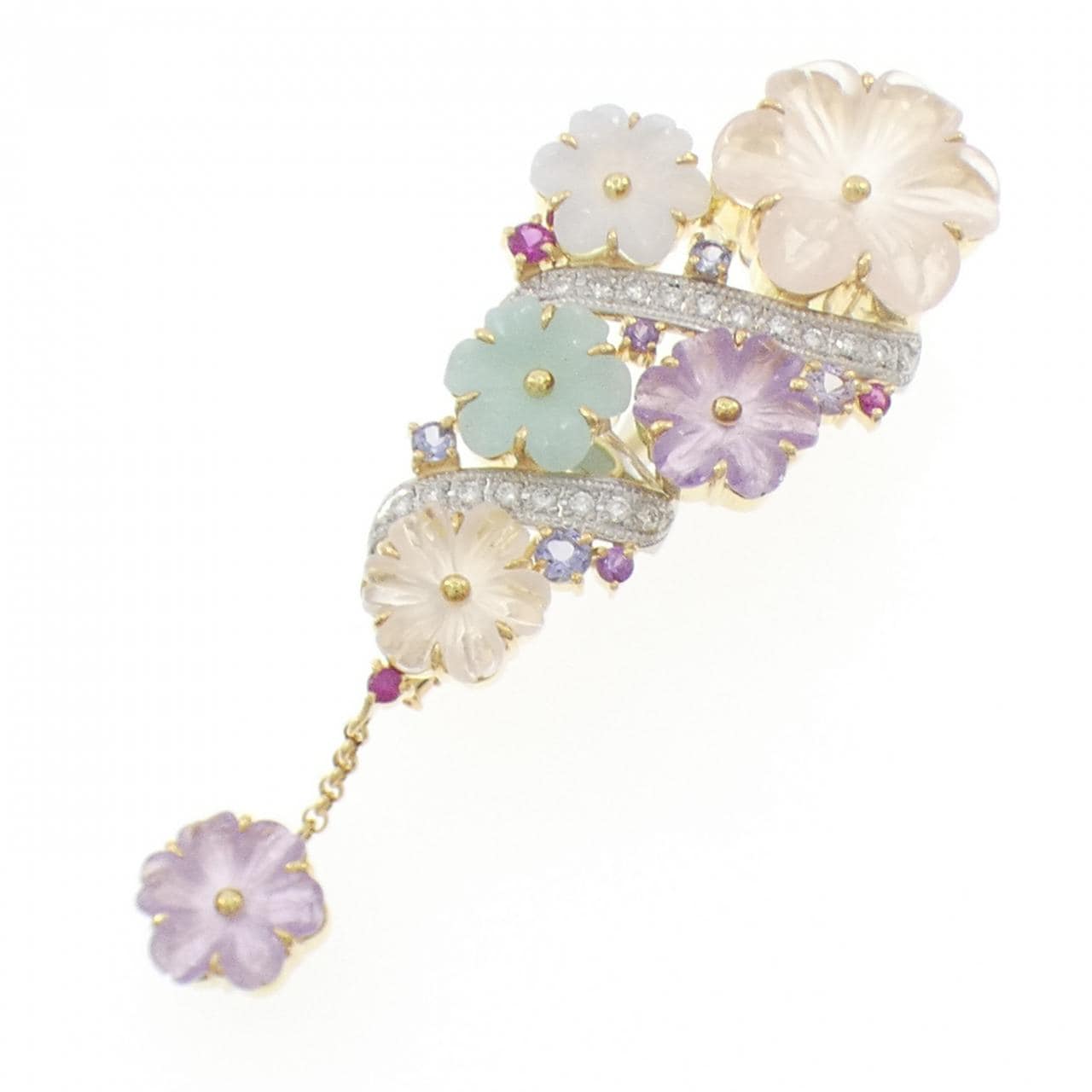 ヤマサキユミコ カラーストーン ブローチ