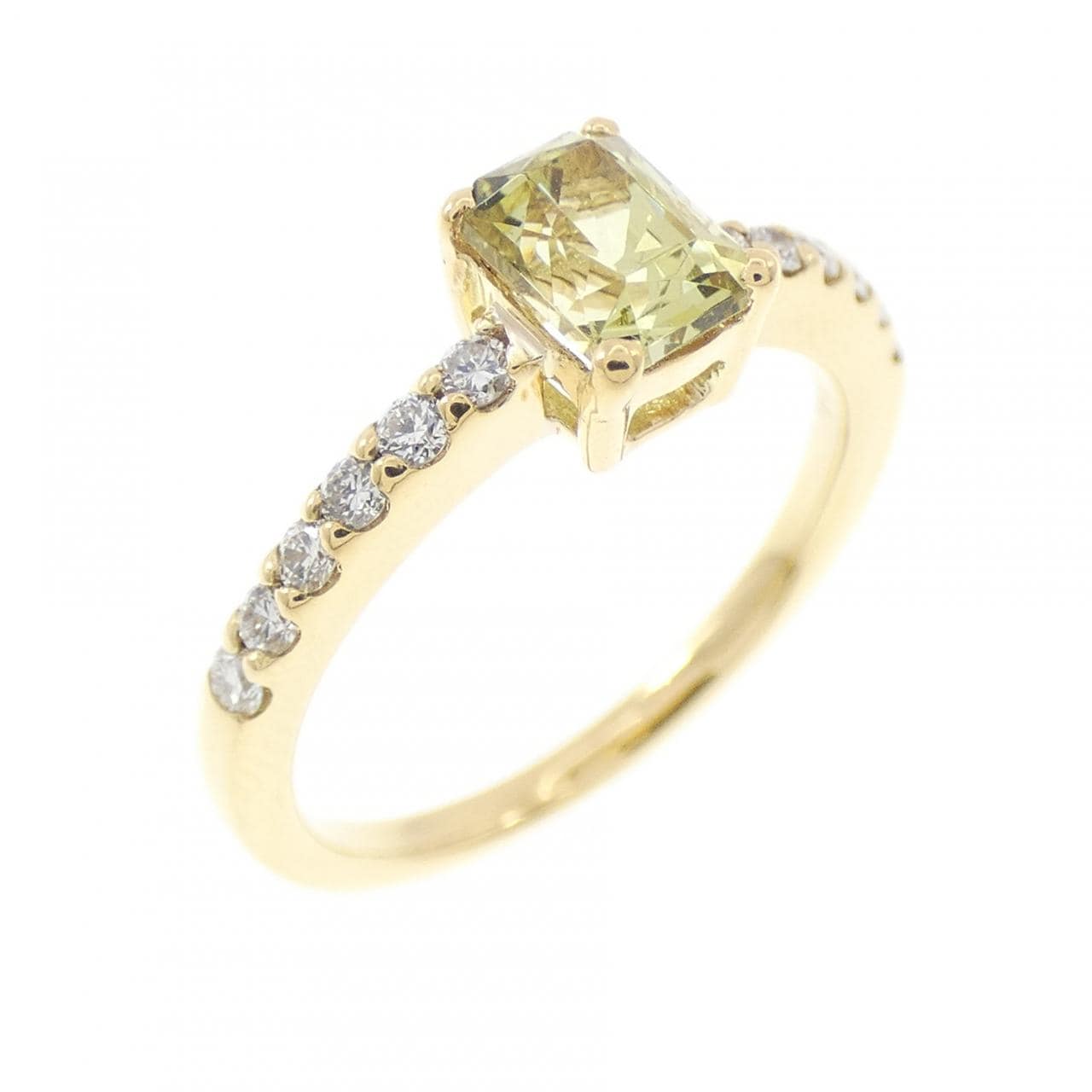 K18YG グリーンガーネット リング 0.54CT