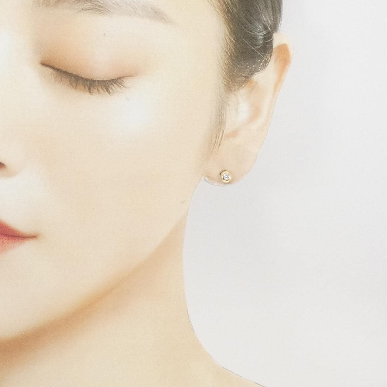 K18YG ダイヤモンド ピアス 0.07CT 片耳