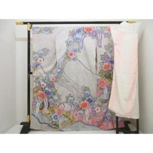 振袖　総絞り　金彩加工　きもの・長襦袢　２点セット