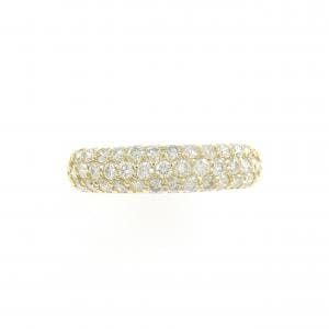 K18YG パヴェ ダイヤモンド ピンキー リング 0.40CT
