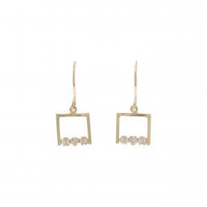 【新品】K18YG ダイヤモンド ピアス 0.08CT