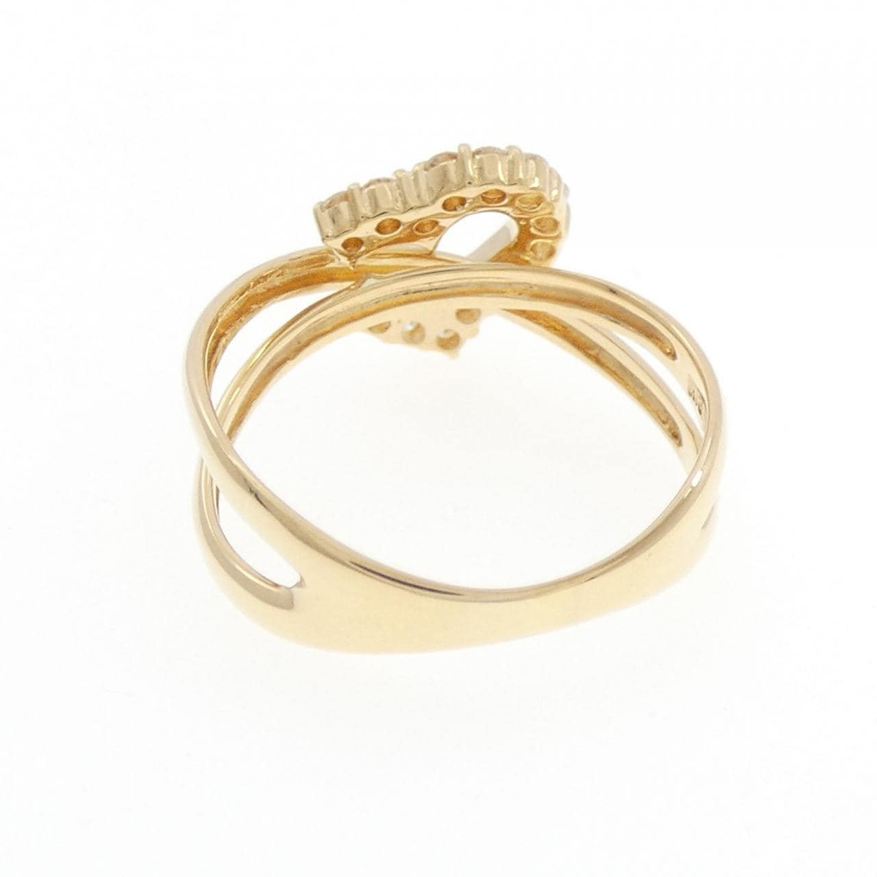 K18YG心形鑽石戒指，0.19克拉