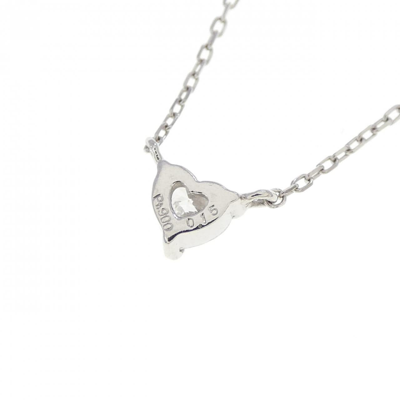 PT900/PT850 ハート ダイヤモンド ネックレス 0.15CT