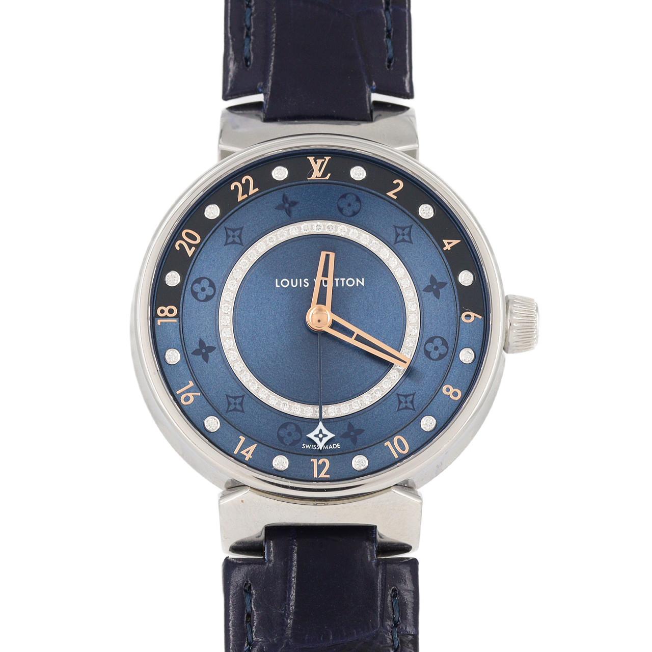 ルイヴィトン タンブール ムーン デュアル･タイム QA142 SS クォーツ