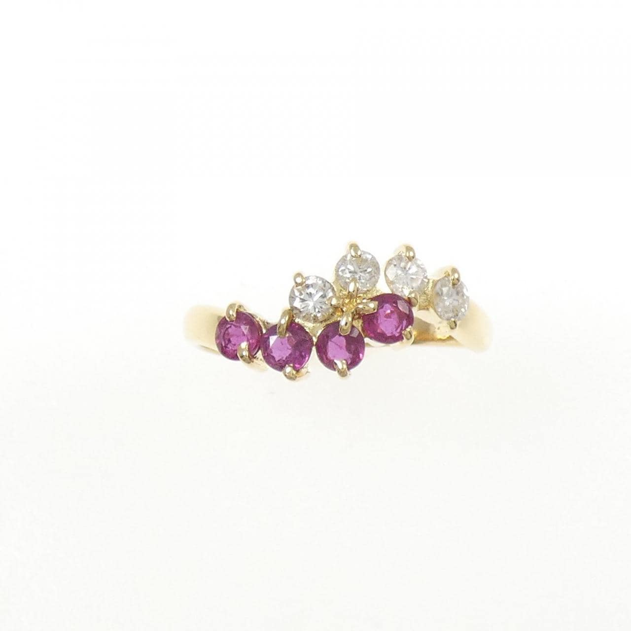 K18YG ルビー リング 0.44CT
