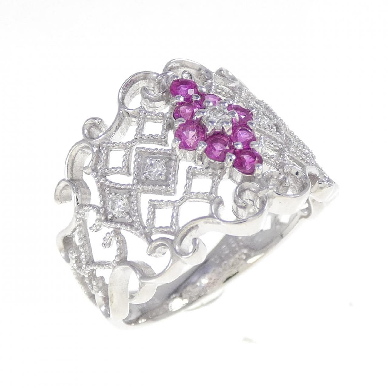 K18WG サファイヤ リング 0.35CT