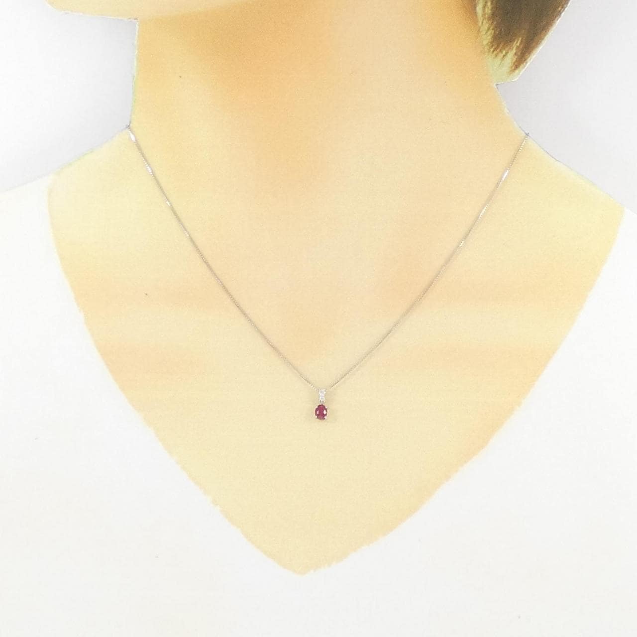 【新品】PT ルビー ネックレス 0.32CT