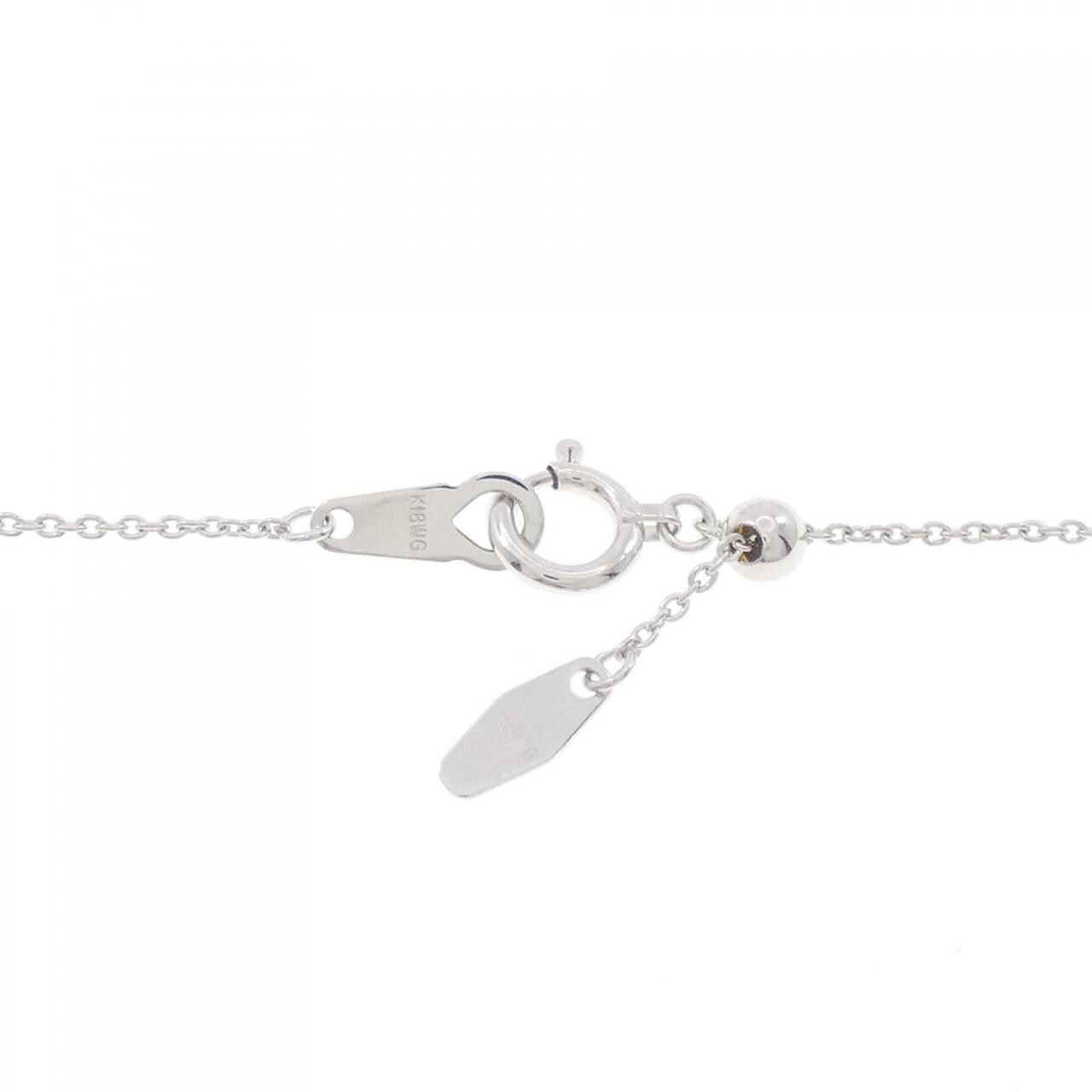 K18WG フラワー ダイヤモンド ネックレス 0.55CT
