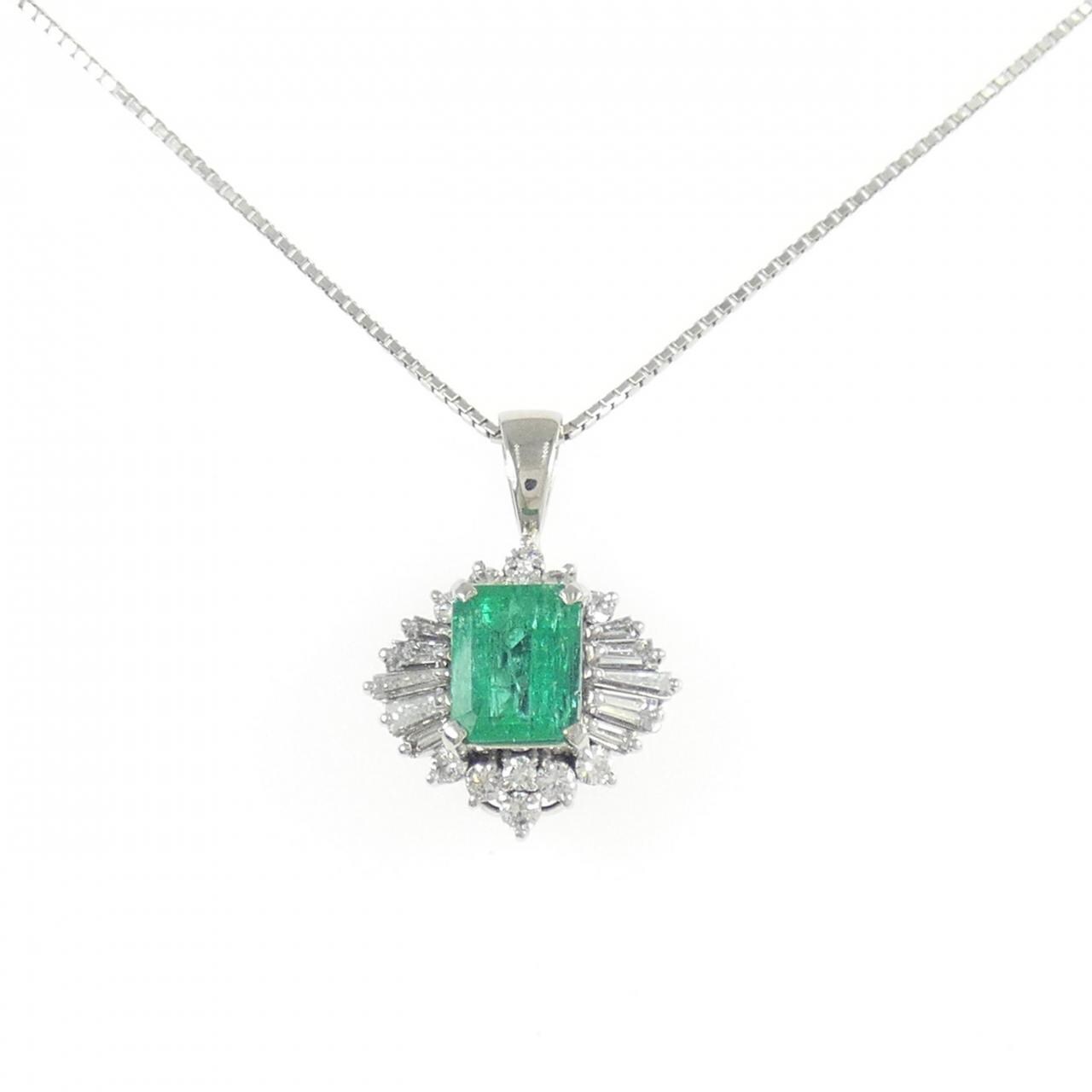 PT900/PT850 エメラルド ネックレス 1.12CT