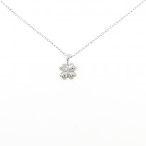 K18WG クローバー ダイヤモンド ネックレス 0.02CT