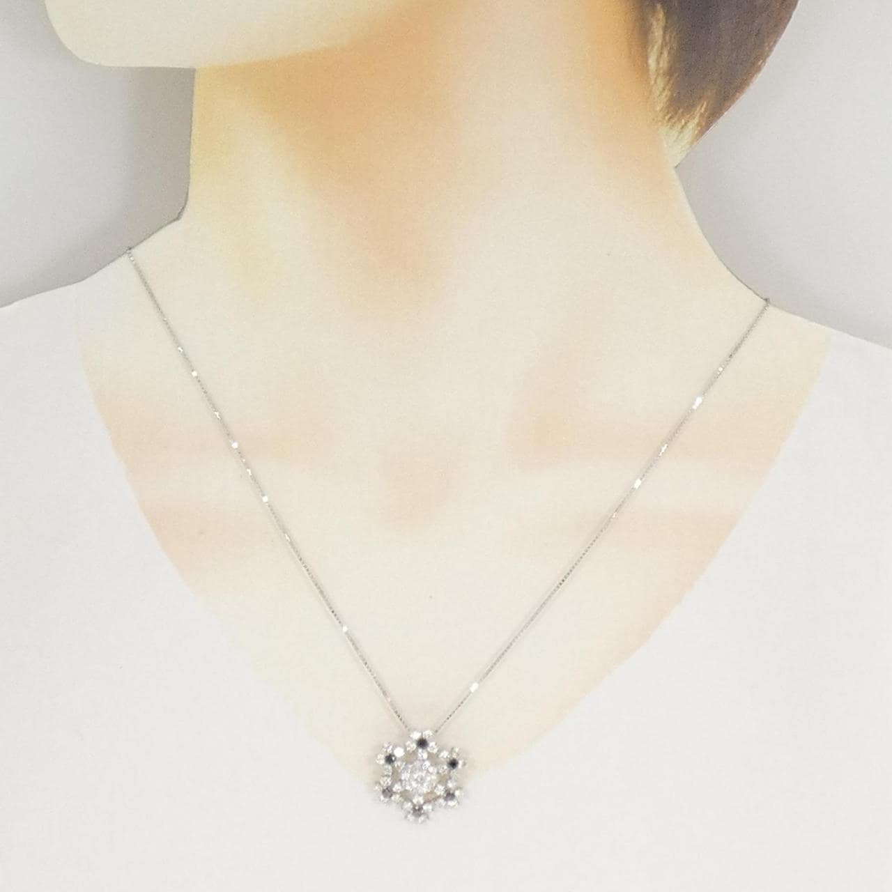 K18WG ダイヤモンド ネックレス 0.32CT