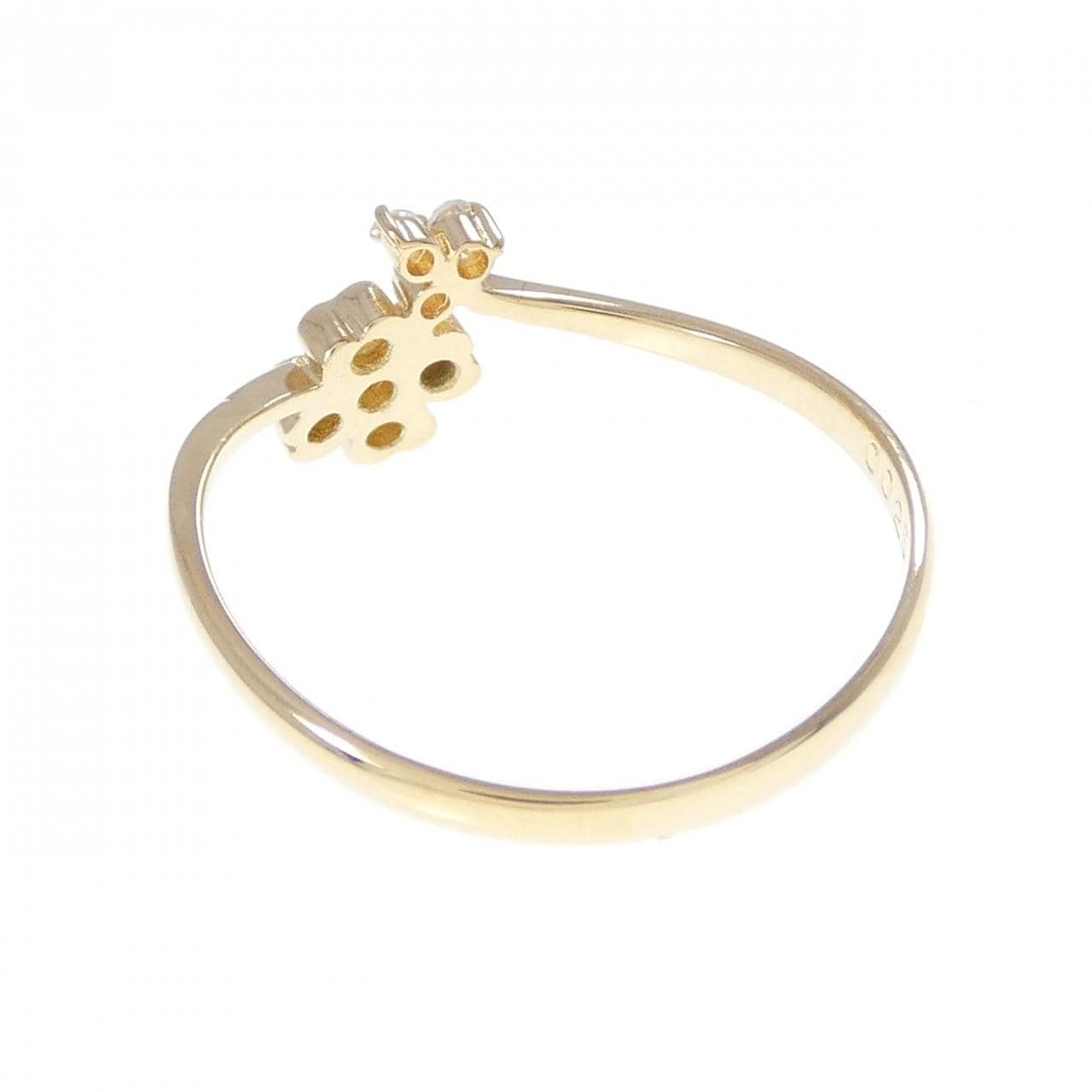 K18YG クローバー ダイヤモンド リング 0.025CT