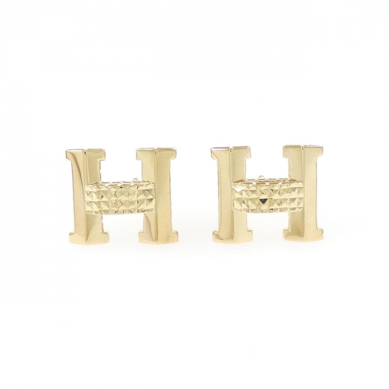 K18YG イニシャルH ピアス
