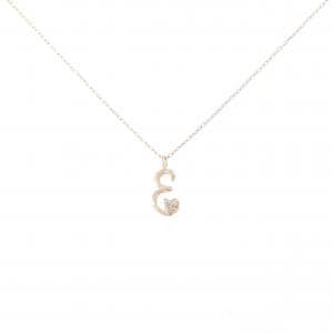 K10PG イニシャルE ダイヤモンド ネックレス 0.01CT