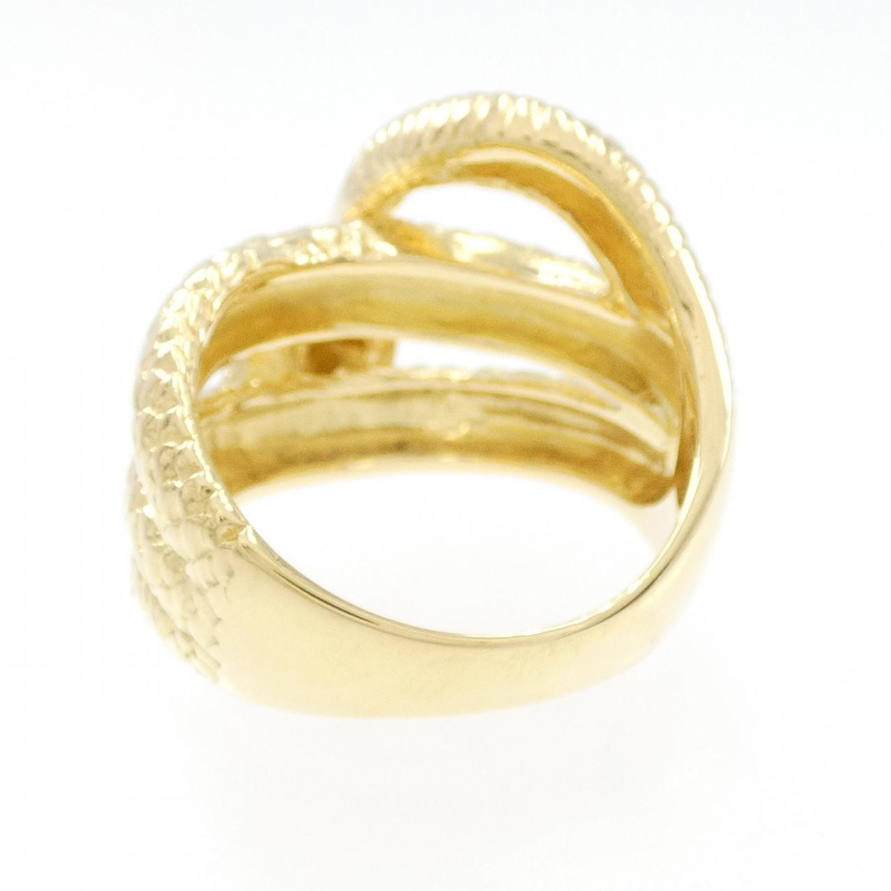 K18YG snake Diamond ring