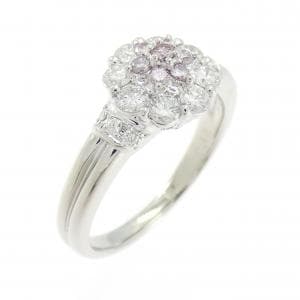 PT900 フラワー ピンクダイヤモンド リング 0.12CT