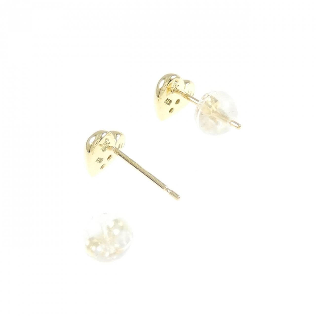 K18YG ハート ダイヤモンド ピアス 0.06CT