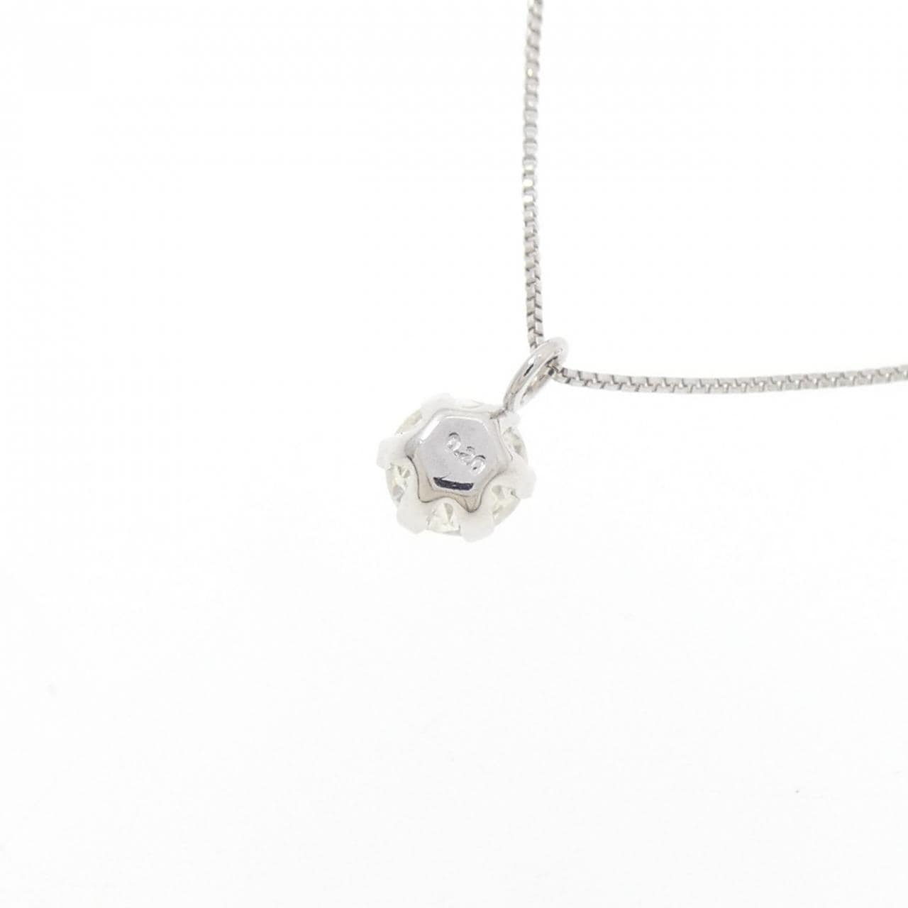 K18WG ソリティア ダイヤモンド ネックレス 0.20CT