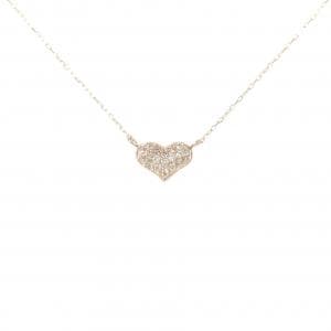 K18PG ハート ダイヤモンド ネックレス 0.10CT