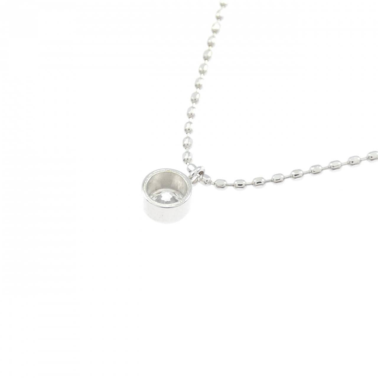 K18WG ソリティア ダイヤモンド ネックレス 0.1CT