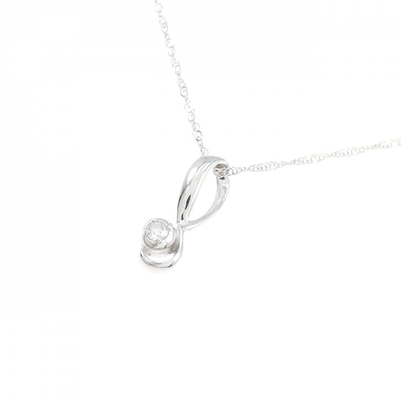 K14WG ダイヤモンド ネックレス 0.02CT