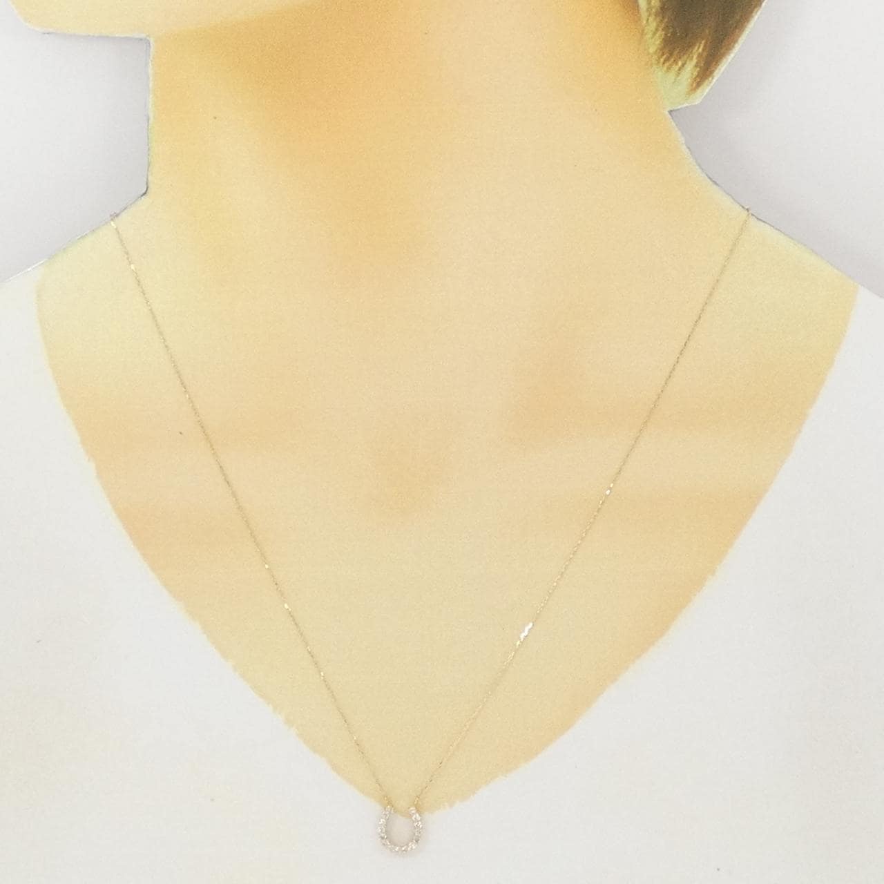 【新品】K18YG ホースシュー ダイヤモンド ネックレス 0.20CT
