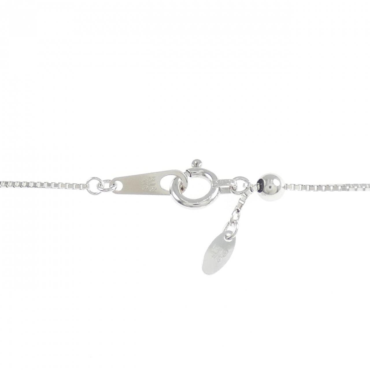 K18WG フラワー ダイヤモンド ネックレス 1.00CT