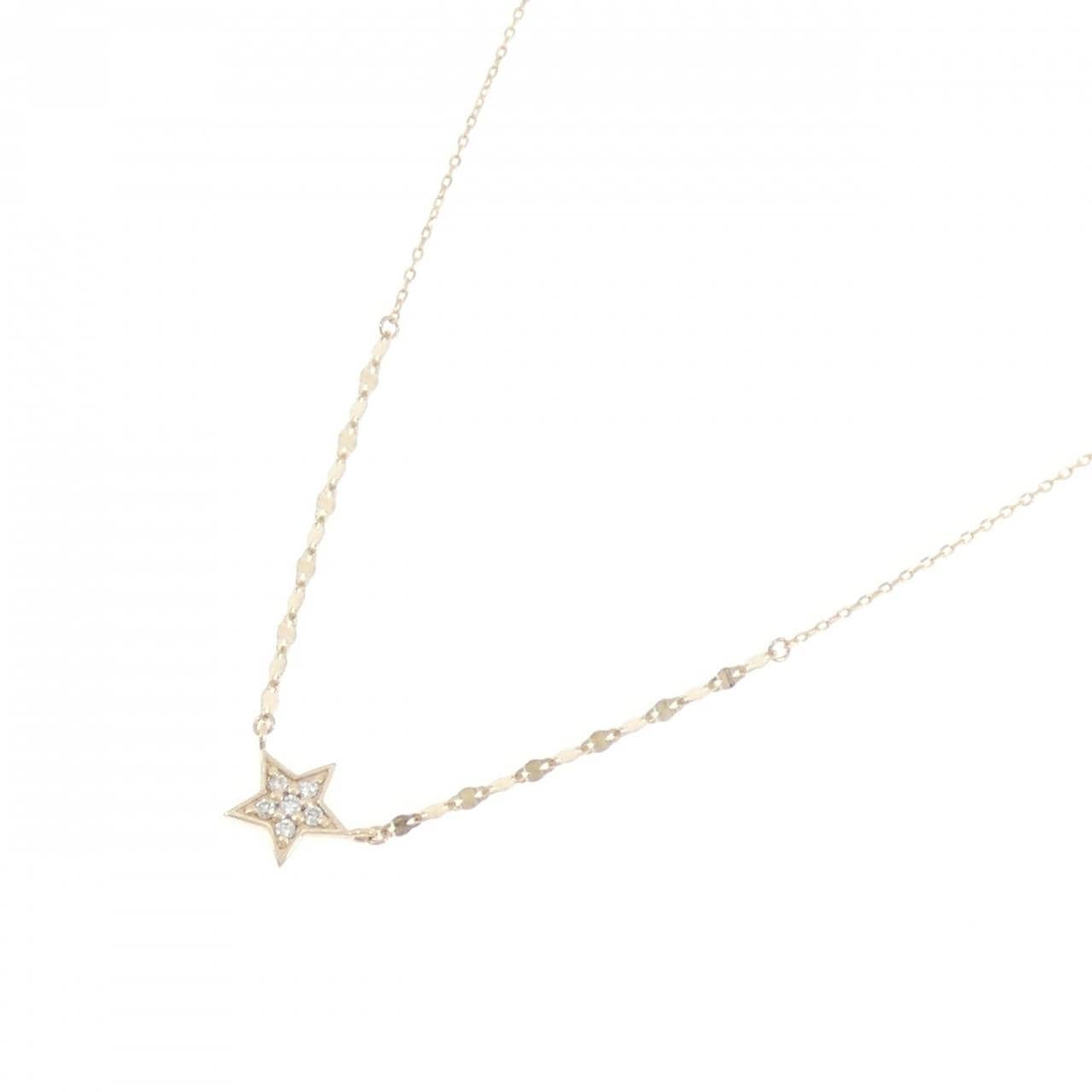 K10YG スター ダイヤモンド ネックレス 0.04CT