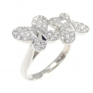 K18WG バタフライ ダイヤモンド リング 0.35CT
