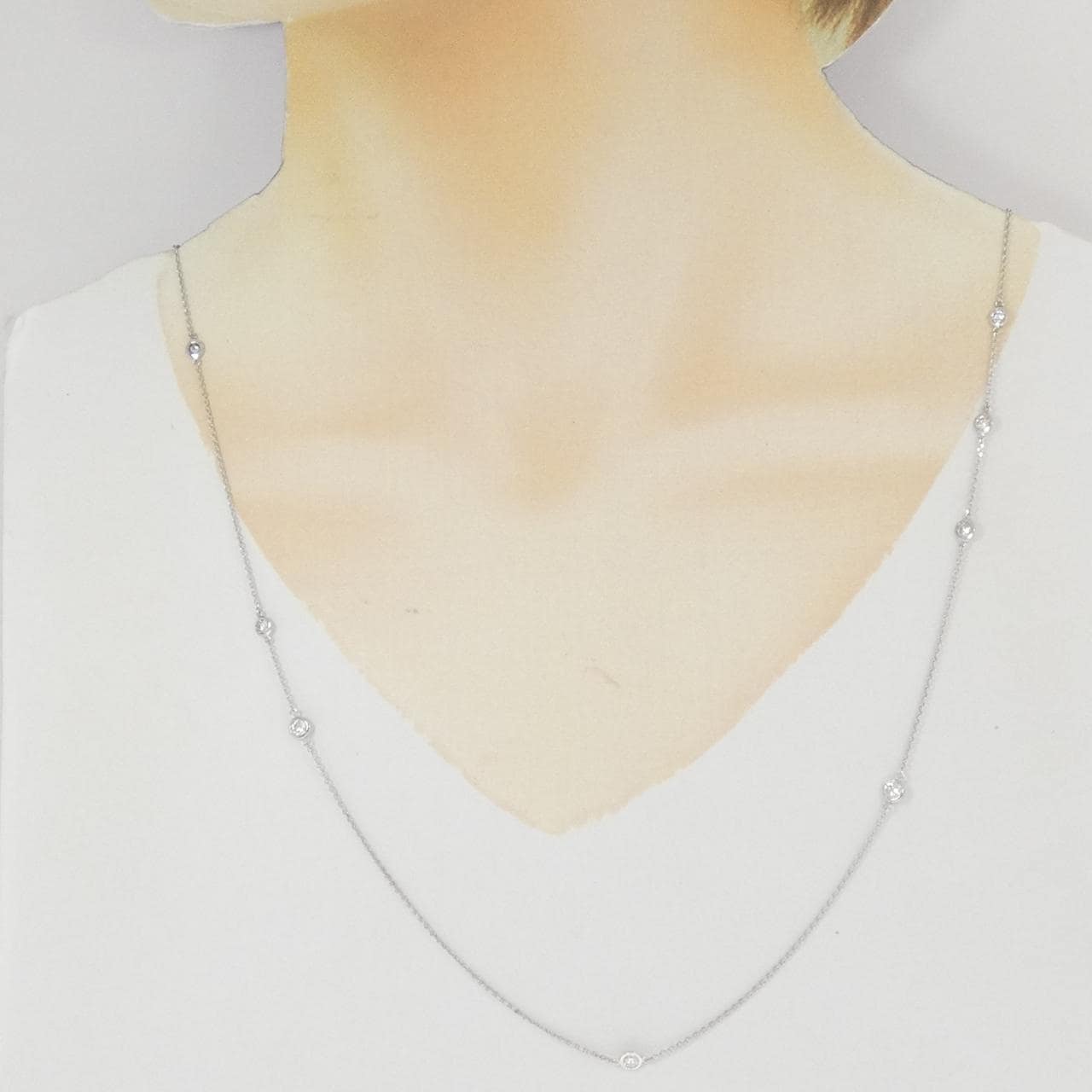 K18WG ダイヤモンド ネックレス 1.00CT