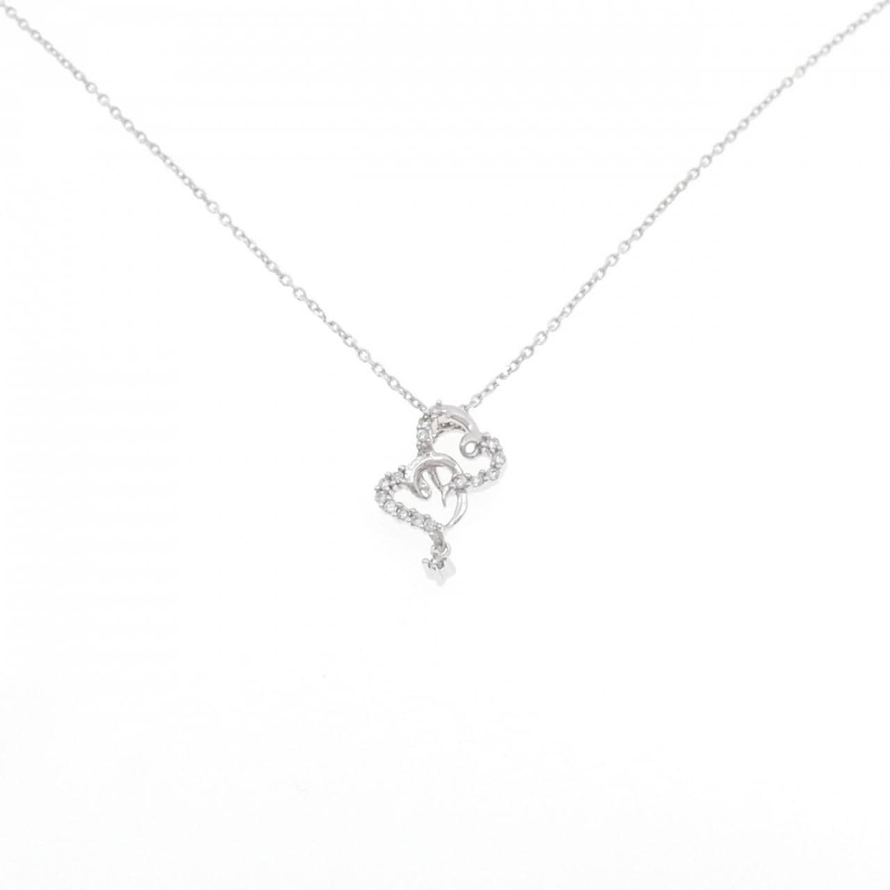 K18WG ハート ダイヤモンド ネックレス 0.10CT