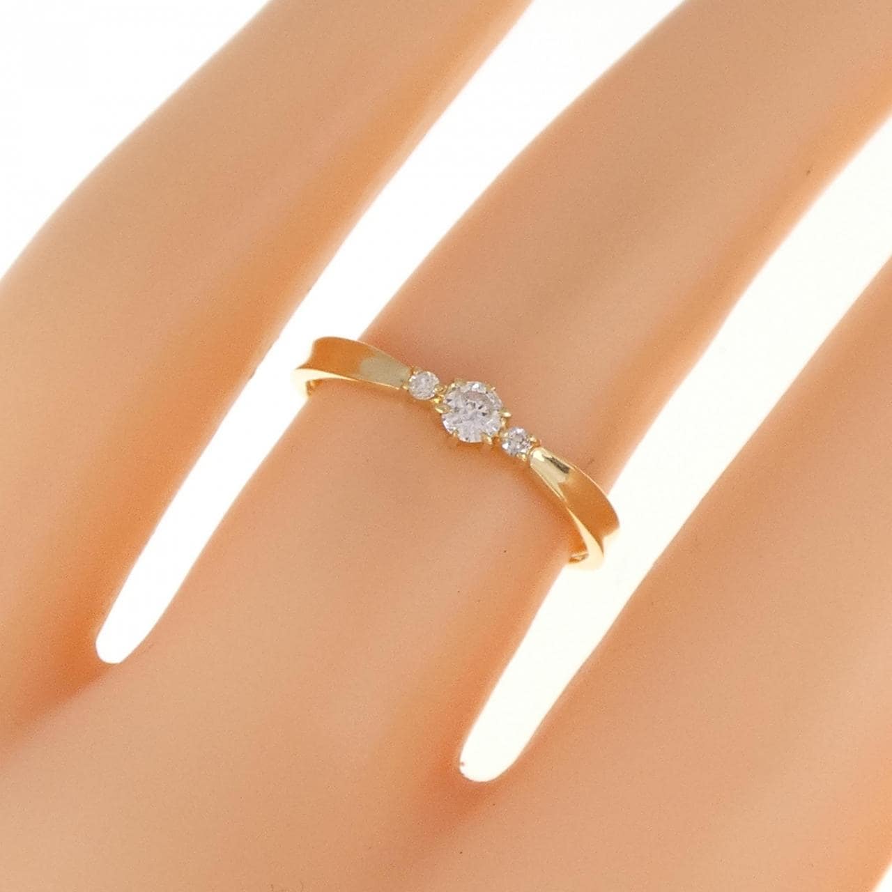 K18YG ダイヤモンド リング 0.1CT