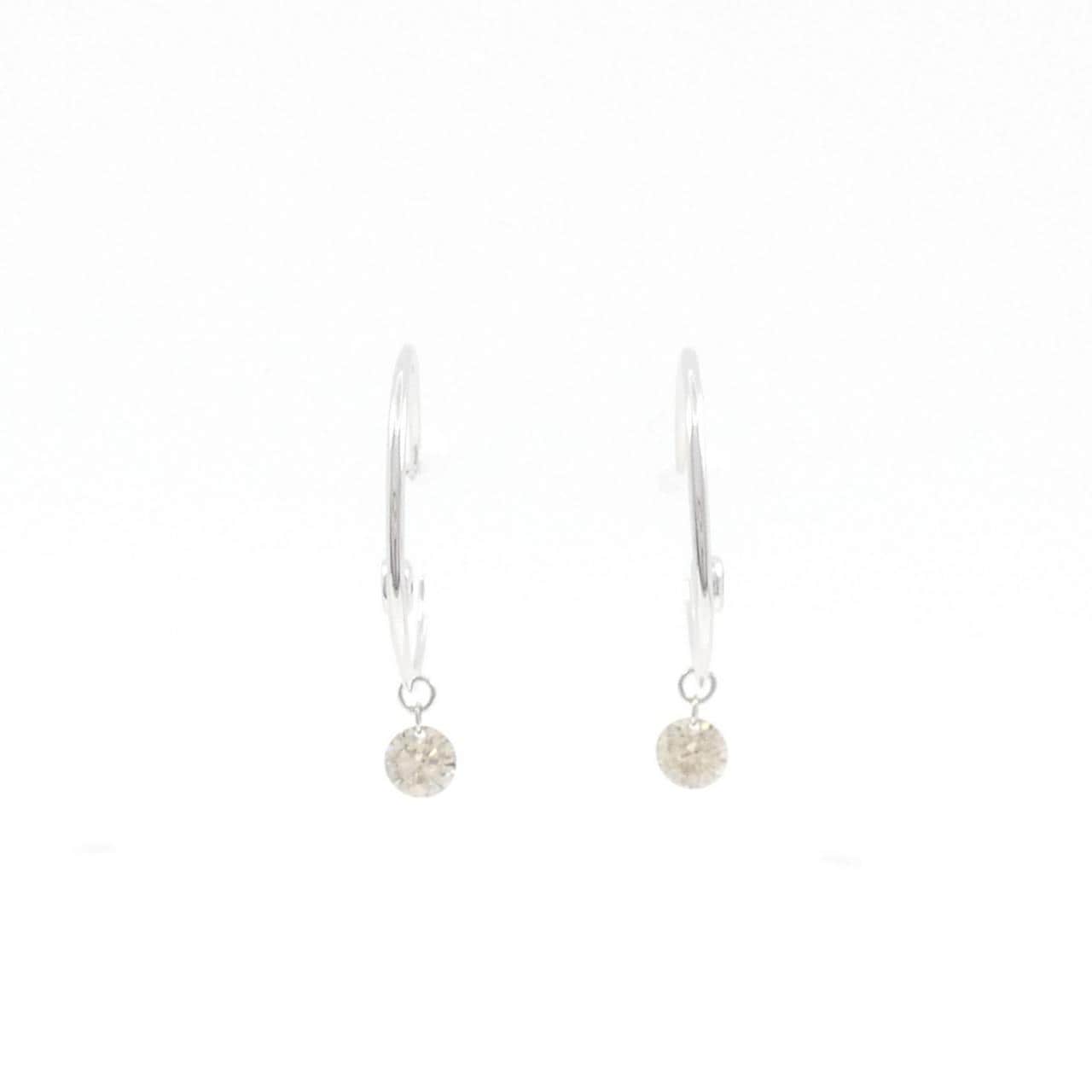 K18WG ダイヤモンド ピアス 0.50CT