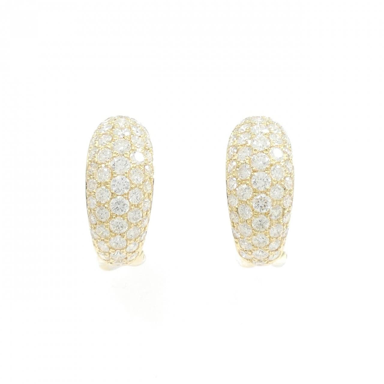 K18YG パヴェ ダイヤモンド ピアス 3.20CT