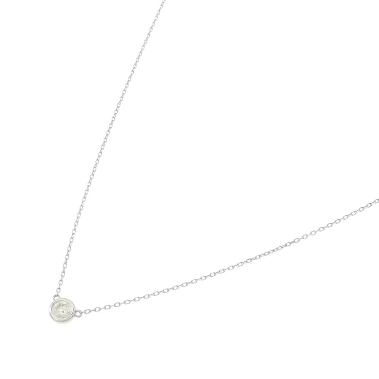 PT900/PT850 ソリティア ダイヤモンド ネックレス 0.12CT