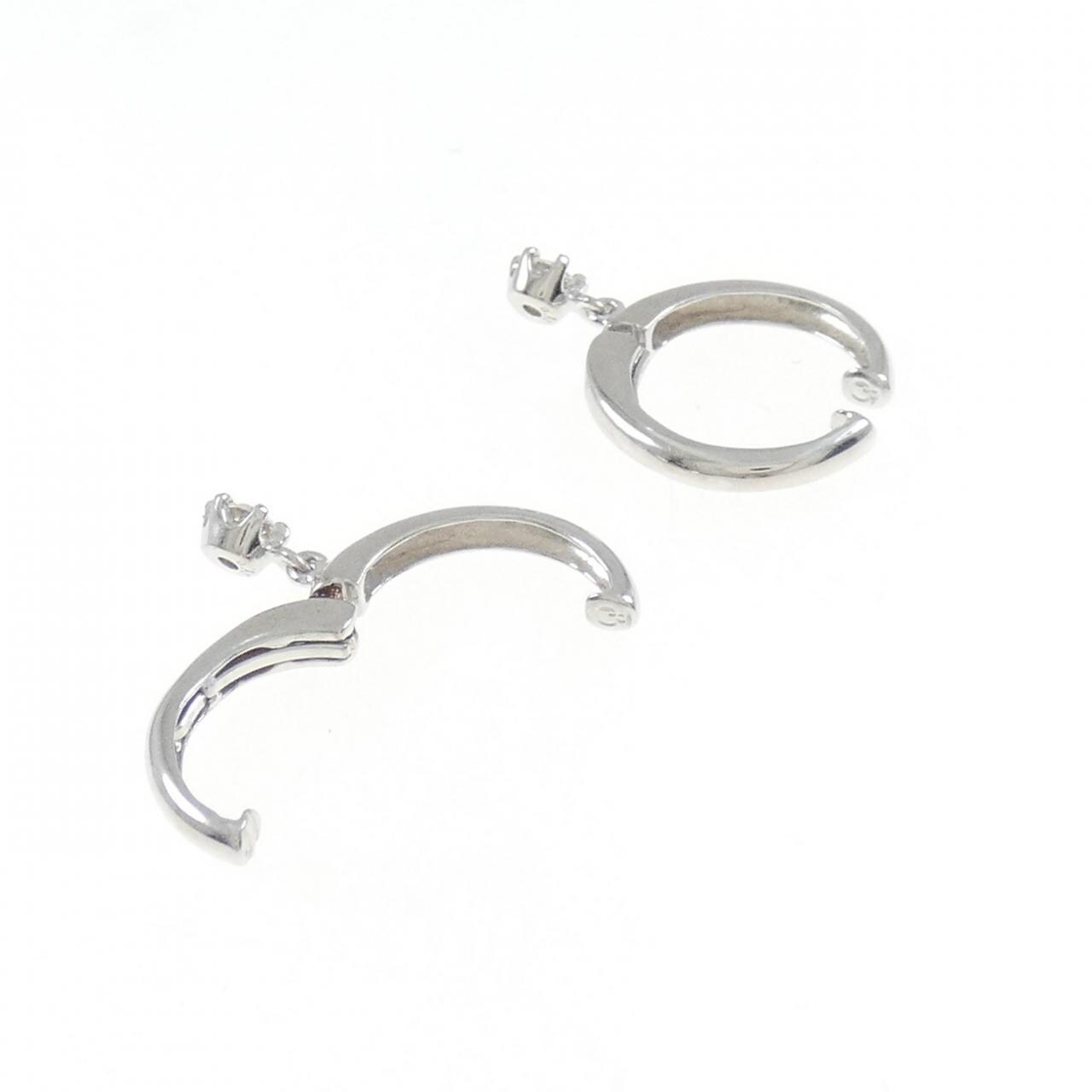 K18WG solitaire Diamond earrings 0.20CT