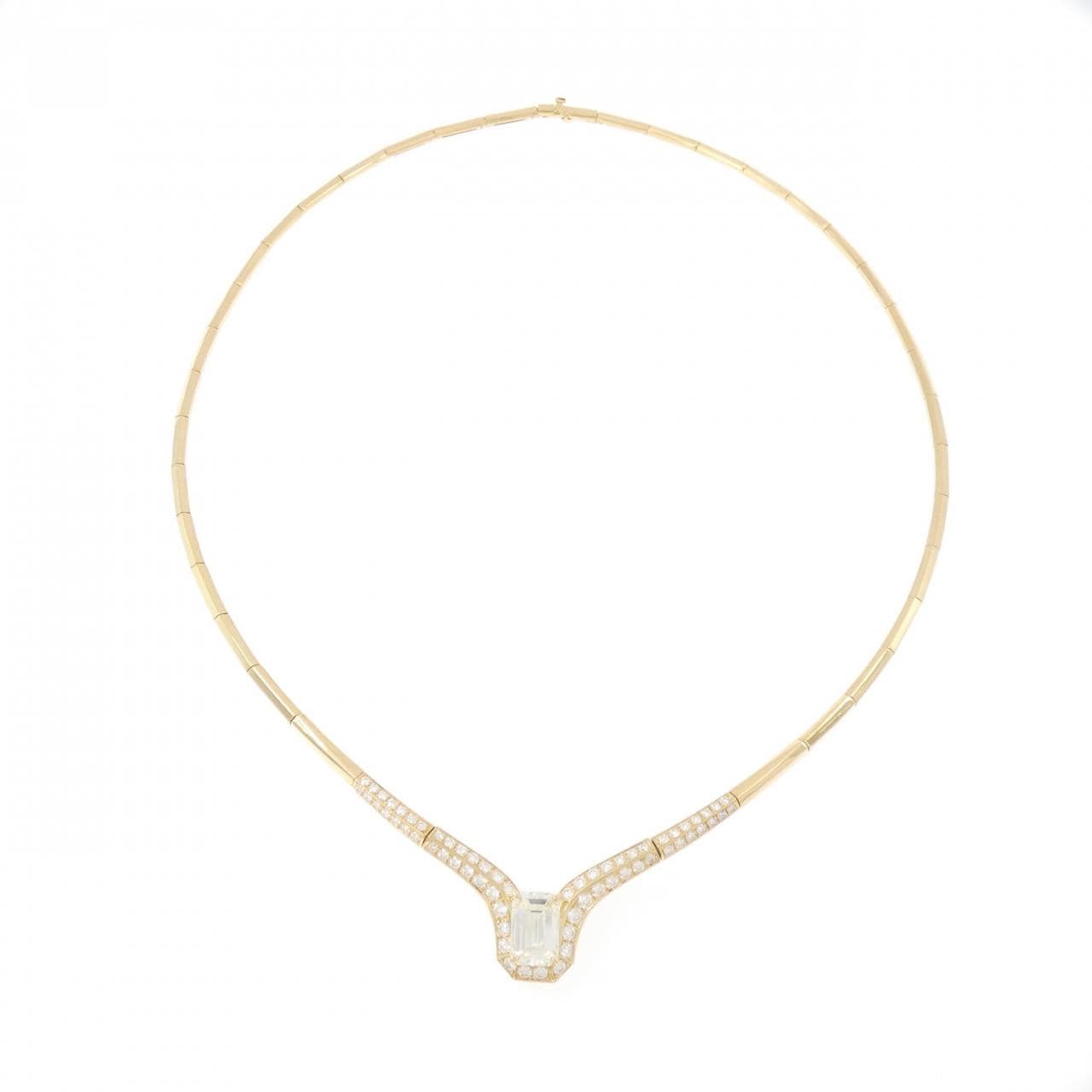 K18YG ダイヤモンド ネックレス 2.162CT M VS2 エメラルドカット