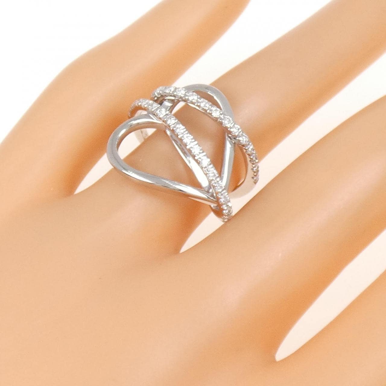 K18WG ハート ダイヤモンド リング 0.30CT