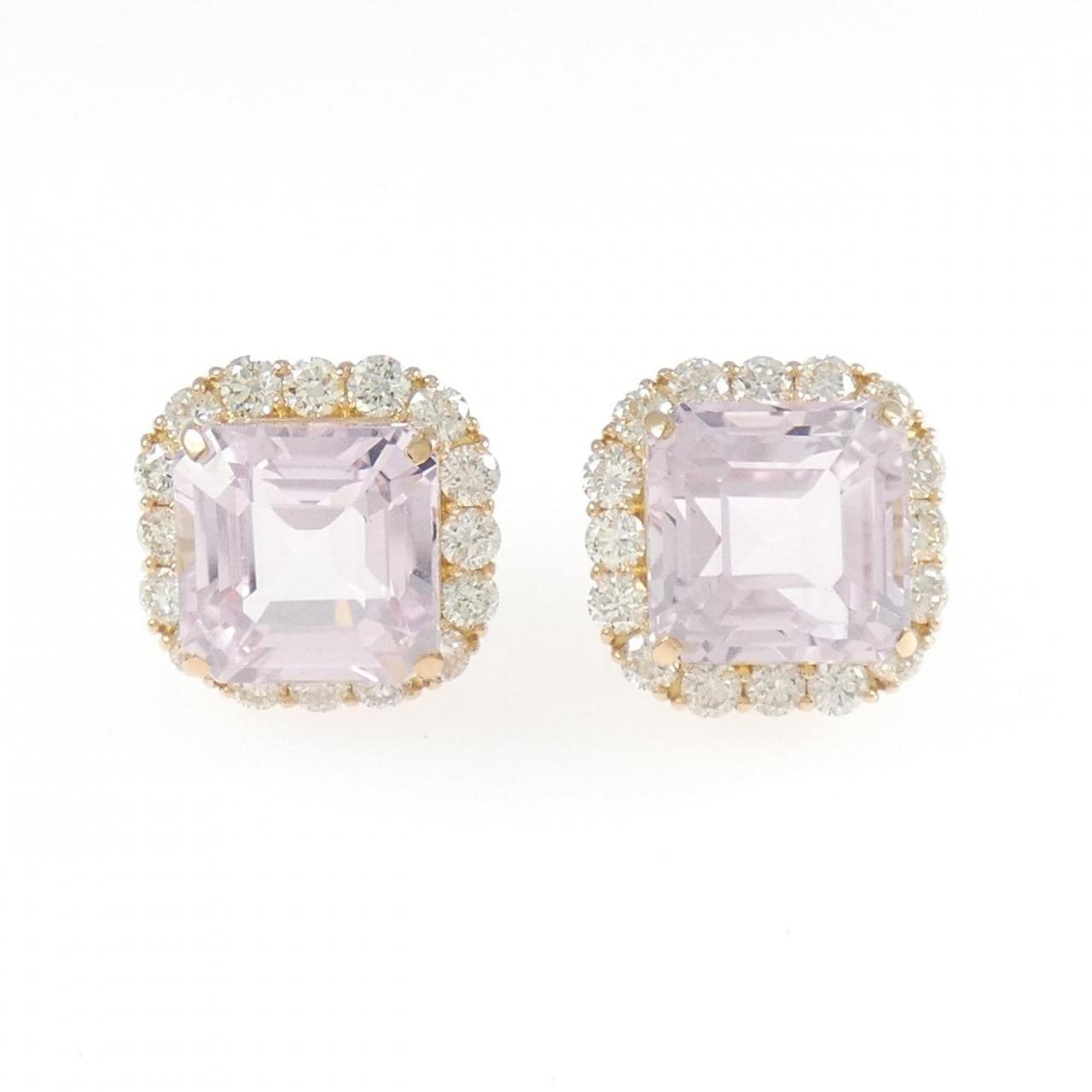 K18PG クンツァイト ピアス 12.45CT