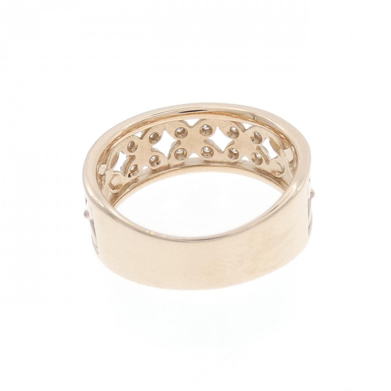 K18PG フラワー ダイヤモンド リング 0.12CT