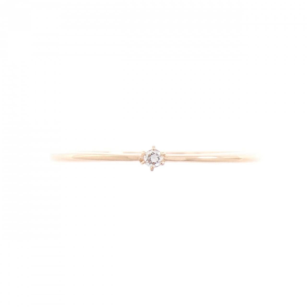 K10PG ソリティア ダイヤモンド リング 0.01CT