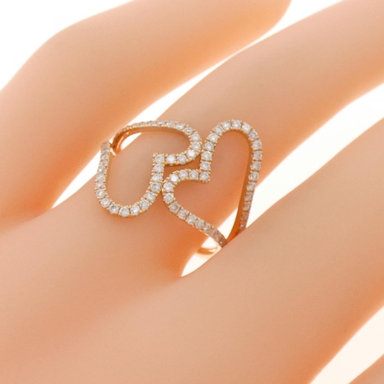 750PG ハート ダイヤモンド リング 0.43CT