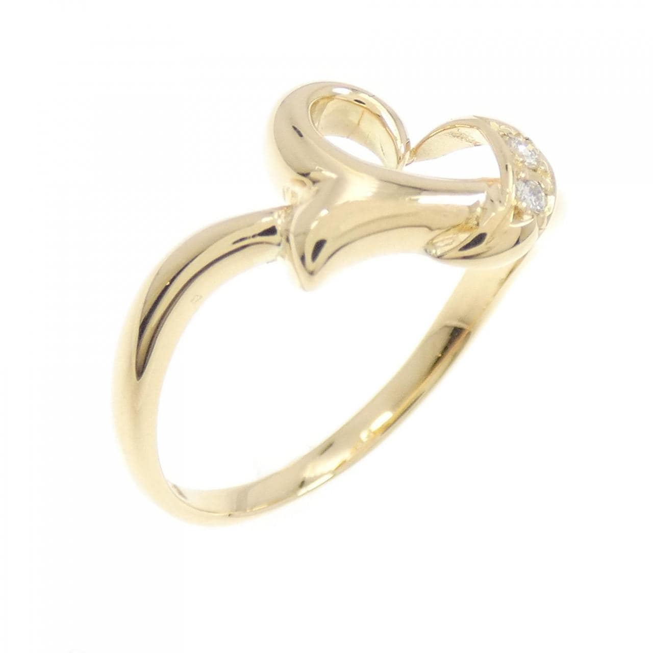 K18YG heart Diamond ring