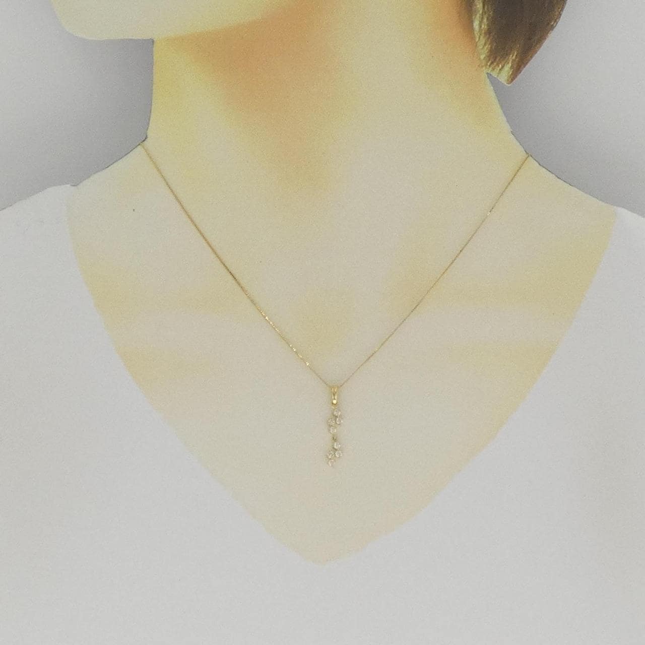 K18YG ダイヤモンド ネックレス 0.10CT