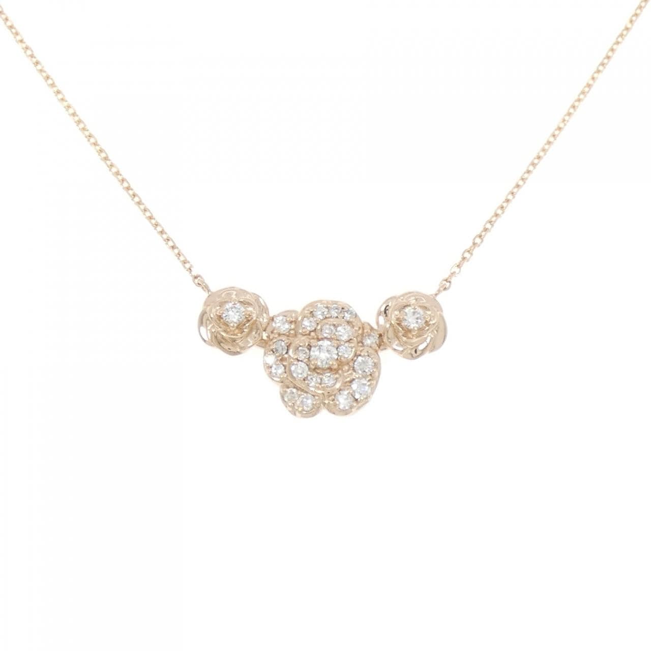 K18PG ローズ ダイヤモンド ネックレス 0.20CT