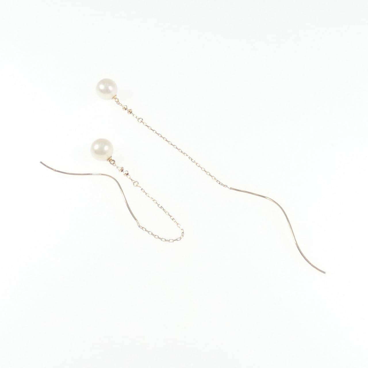 K18PG 淡水パール ピアス 6.1mm